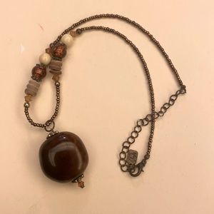 Unique large glass bead necklace